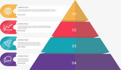 彩色螺旋金字塔图表矢量图素材