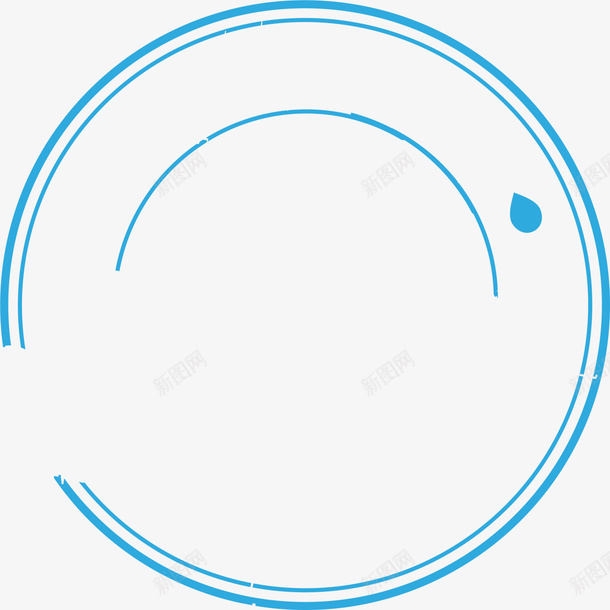 蓝色圆圈圆圈png免抠素材_新图网 https://ixintu.com 清新线条 简约图案 线条印章 花纹圆圈 蓝色圆圈 边框纹理
