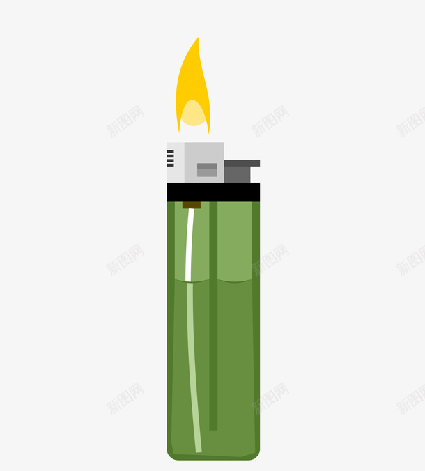 一个绿色打火机矢量图ai免抠素材_新图网 https://ixintu.com 创意打火机 彩色的打火机 打火机 火焰 矢量图 矢量打火机 矢量火焰 绿色打火机