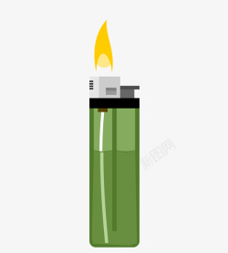 绿色的火焰一个绿色打火机矢量图高清图片