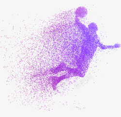 棱锥图紫色水彩灌篮人物高清图片