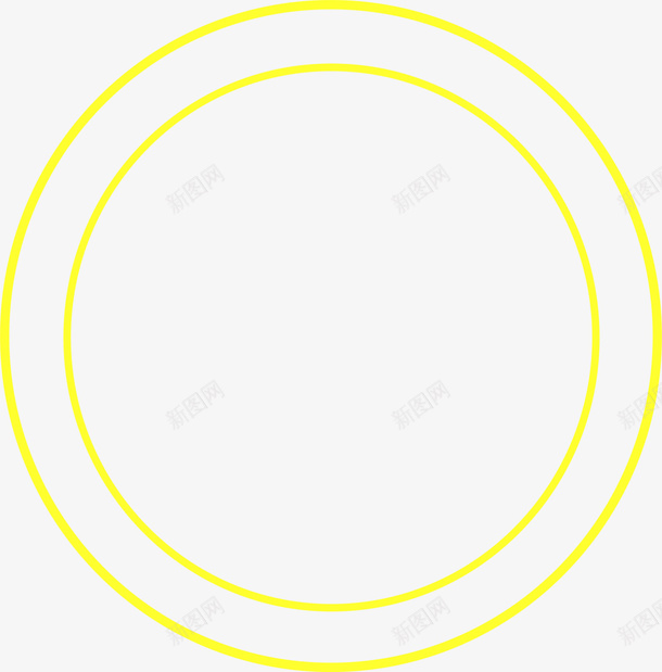 黄色圆圈线条png免抠素材_新图网 https://ixintu.com 圆圈图案 圆环框架 简约线条 纹理线条 边框纹理 黄色圆圈