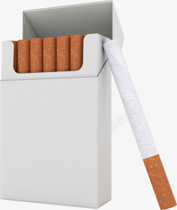 白色纸盒子里面的香烟素材