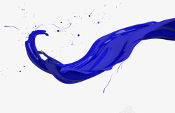 手绘蓝色喷溅油漆涂料素材