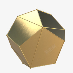时尚几何体菱形的金色立体几何高清图片