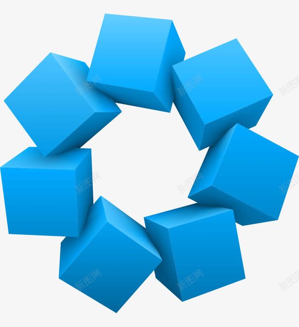 蓝色立体方块png免抠素材_新图网 https://ixintu.com 几何形状 创意 商务 方块 立体 蓝色 金融