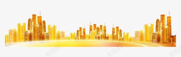 金色城市装饰图案png免抠素材_新图网 https://ixintu.com 城市 装饰图案 金色 金色城市 金融