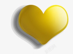 黄色爱心按钮素材