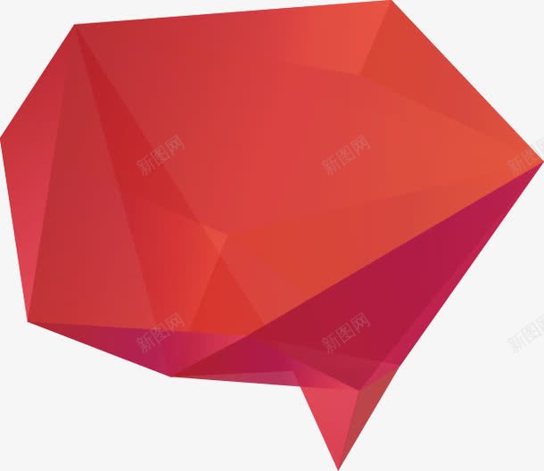 几何对话框png免抠素材_新图网 https://ixintu.com 不规则图形 几何图形 字幕条 字幕框 字母装饰条 对话框 水晶 红色