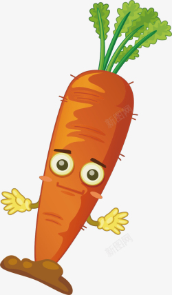 水彩萝卜可爱的胡萝卜矢量图高清图片