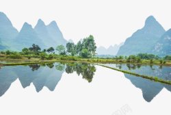 扁平山水美丽的中国景色高清图片
