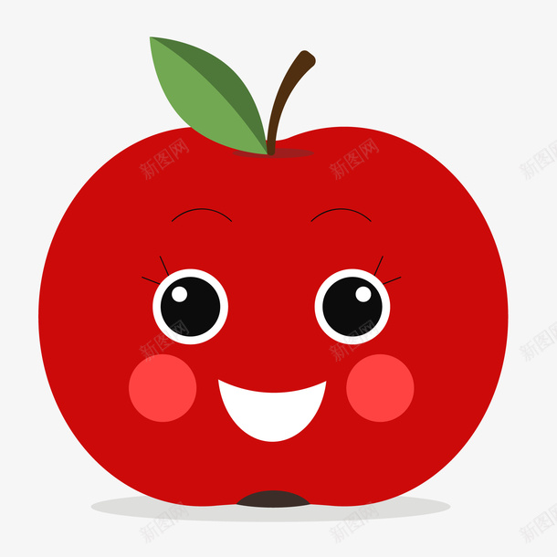 红色的苹果小脸上矢量图ai免抠素材_新图网 https://ixintu.com 卡通 可爱 植物 水果 笑脸 红色 苹果 矢量图