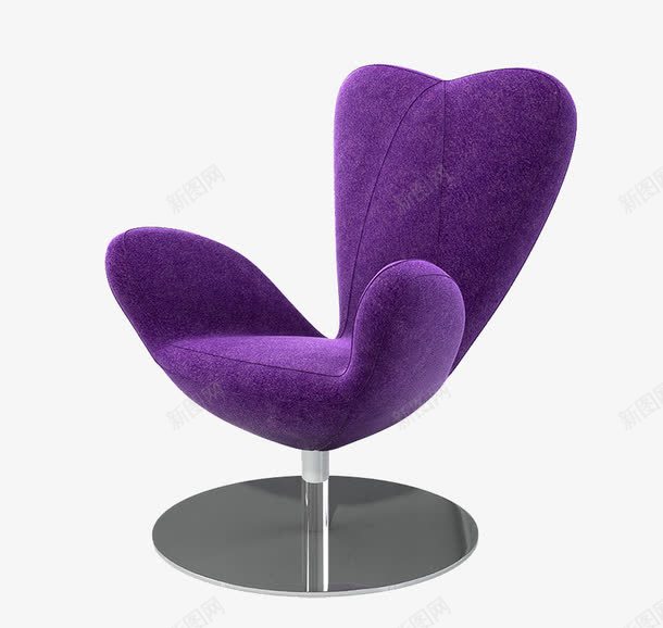 布艺椅子png免抠素材_新图网 https://ixintu.com 创意 单人椅 家居 异形 户外桌椅 紫色