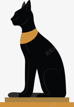 古代埃及卡通黑猫矢量图素材