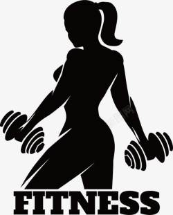 性感女性油画健身图标高清图片