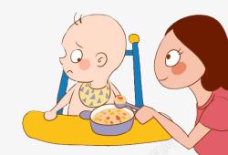 宝宝讨厌吃饭的卡通表情素材