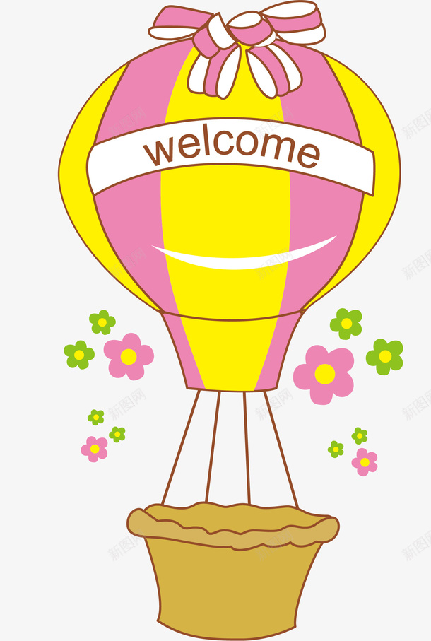 童趣彩色热气球png免抠素材_新图网 https://ixintu.com welcome 丝带 免抠PNG 彩色 热气球 童趣 花朵