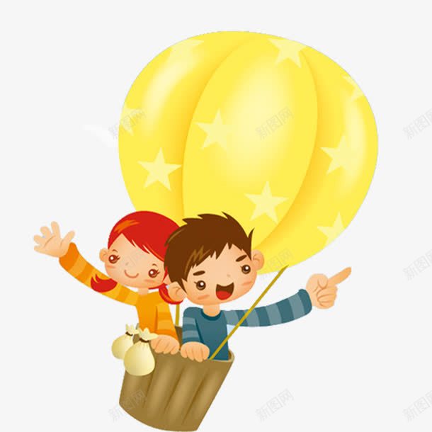 卡通气球png免抠素材_新图网 https://ixintu.com 儿童 儿童节 儿童节素材 卡通元素 小孩 热气球
