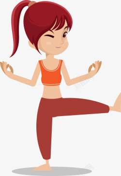 印度泰姬陵手绘插画健身瑜伽姿势高清图片