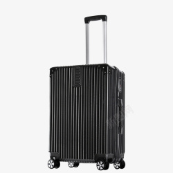 黑色密码锁全新PVA材料黑色行李箱高清图片