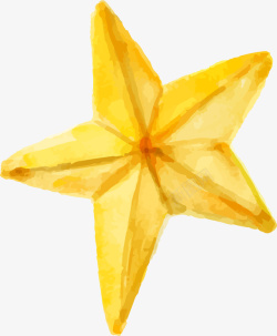 手绘黄色星星五角星素材