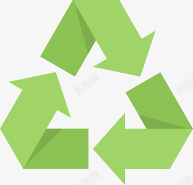 绿色回收图标矢量图图标