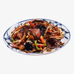 中餐特色菜产品实物中华美食木耳炒肉高清图片