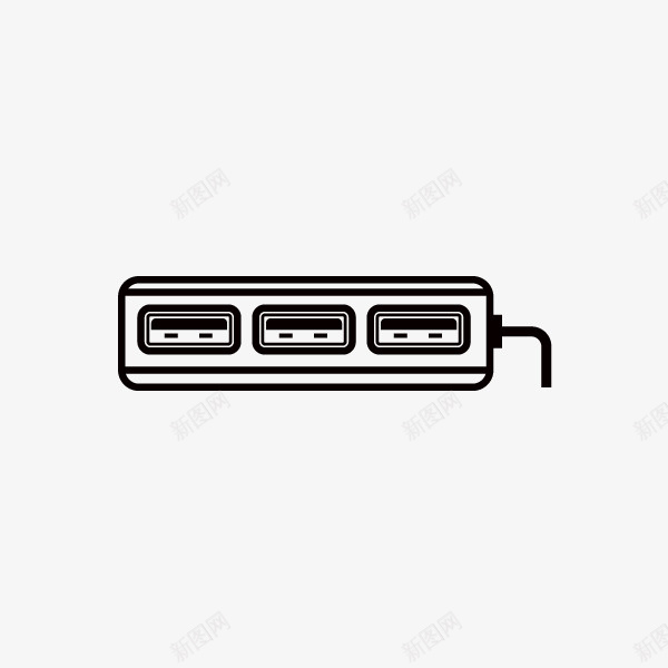手绘USB元素png免抠素材_新图网 https://ixintu.com USB USB接口 动漫动画 卡通手绘 线条 装饰图 黑色