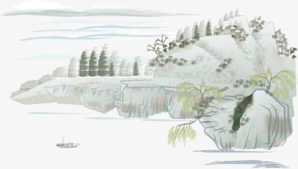 国画片矢量图ai免抠素材_新图网 https://ixintu.com 中国画 传统画 国画 山 山水画 山水风景 自然景观 矢量图