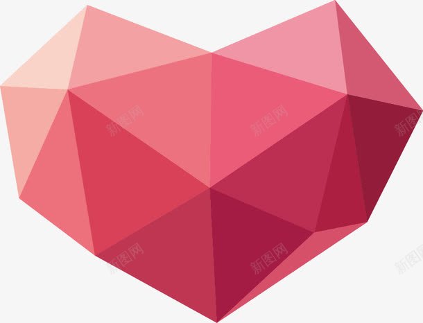 爱心几何元素图标png_新图网 https://ixintu.com 几何拼合 图标 多边形 彩色 时尚