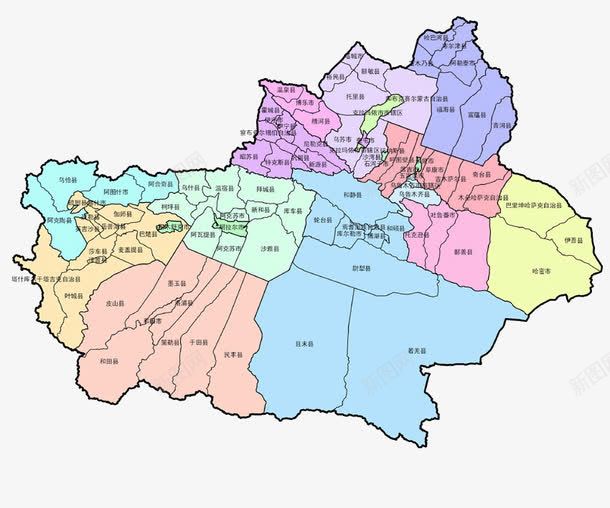 新疆地图png免抠素材_新图网 https://ixintu.com 中国新疆 地图 彩色地图 新疆 新疆地图 新疆省地图