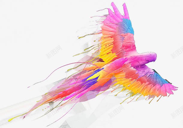 飞翔的彩色鹦鹉png免抠素材_新图网 https://ixintu.com 五彩斑斓 彩色 水墨鹦鹉 飞翔 鸟类