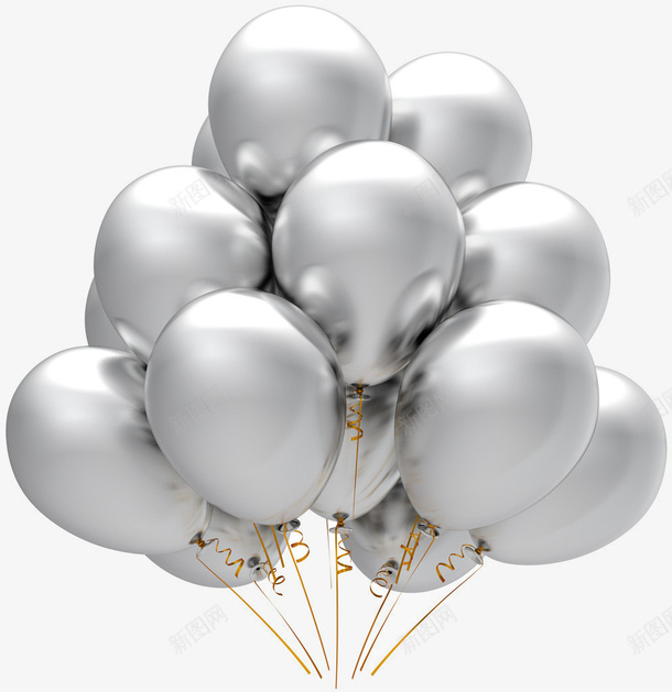 银色气球png免抠素材_新图网 https://ixintu.com 庆典 气球 银色气球 高清摄影