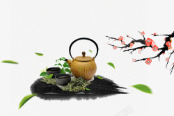 文艺茶壶清新文艺茶文化海报背景高清图片