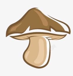 棕色蘑菇手绘棕色简约蘑菇高清图片