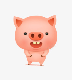 微笑的小猪手绘微笑的小猪图高清图片