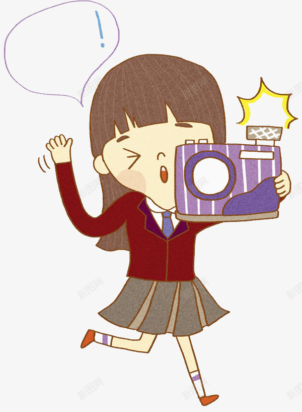 拿着相机照相的女生png免抠素材_新图网 https://ixintu.com 卡通 可爱的 女生 学生 手绘 拍照 照相机 红色的