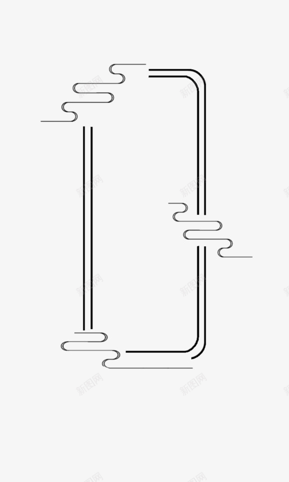 边框古风边框祥云png免抠素材_新图网 https://ixintu.com 古风素材 新图 祥云 纹理线条 边框