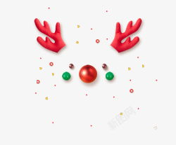 红色底图圣诞节鹿角氛围高清图片