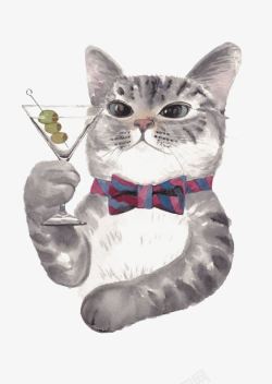 绅士猫拟人绅士小猫高清图片