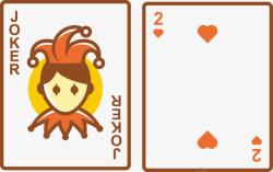5扑克牌四种花形卡通扁平魔术扑克牌大王高清图片