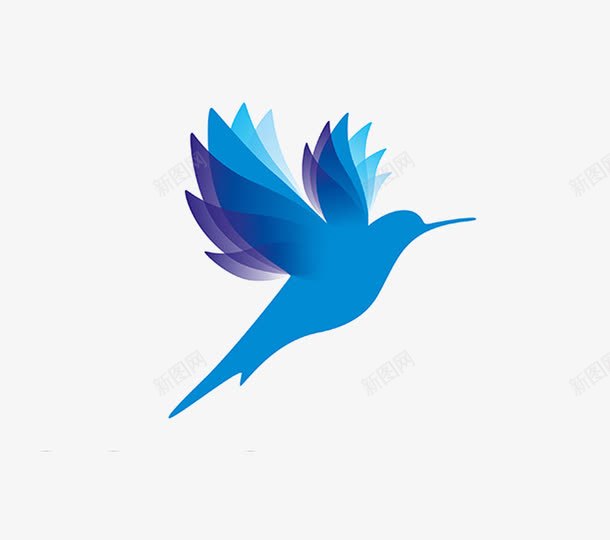 渐变飞鸟logo图标png_新图网 https://ixintu.com 渐变翅膀的鸟 渐变蓝色鸟儿免抠png图片 飞翔的鸟 飞行的鸟动态图片