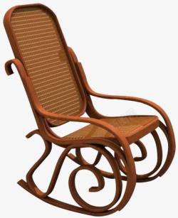 椅子靠背中式实木家具摇摇椅高清图片
