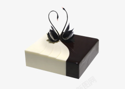 饮食黑白巧克力蛋糕高清图片