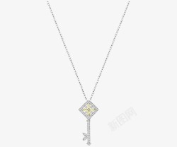 菱形的钻石施华洛世奇首饰女式钥匙项链高清图片