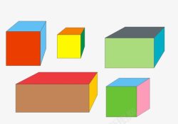 长方体正方体彩色教具立方体高清图片
