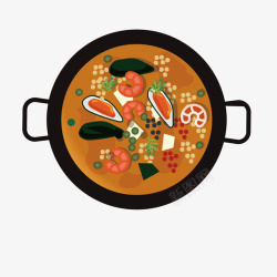 手绘感恩节食物卡通手绘火锅美食高清图片