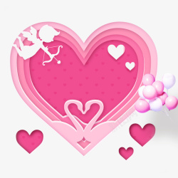 520粉色背景粉色浪漫电商粉红心形高清图片