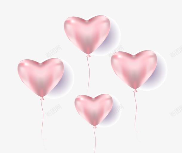 立体心形气球图标png_新图网 https://ixintu.com 发光心形 心形 心心 立体 粉色 饱满