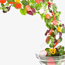 芝麻菜沙拉水果蔬菜五彩沙拉高清图片